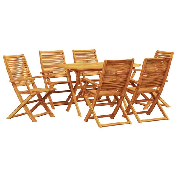 vidaXL Ensemble de salle à manger pour jardin 7 Pièces Marron