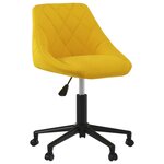 vidaXL Chaise pivotante de bureau Jaune moutarde Velours