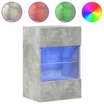 vidaXL Meubles muraux avec lumières LED pour TV 2Pièces gris béton 40x30x60 5 cm