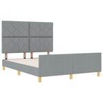 cadre de lit vidaXL Gris clair 160x200 cm Tissu