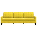 vidaXL Canapé à 3 places Jaune 210 cm Velours