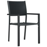 vidaXL Set de jardin 7 pièces dinatoire Noir Poly Rotin