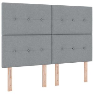 vidaXL Lit à ressort LED avec matelas Gris clair 140 x 200 cm tissu