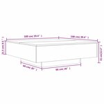 vidaXL Table basse avec lumières LED blanc 100x100x31 cm