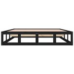 vidaXL Cadre de lit Noir 140x200 cm Bois massif