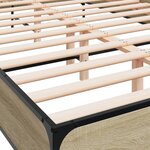 vidaXL Cadre de lit chêne sonoma 150x200 cm bois d'ingénierie et métal