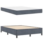 vidaXL Cadre de lit Gris foncé  gris et blanc 140 x 200 cm Velours
