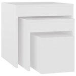 vidaXL Tables gigognes 3 Pièces Blanc Aggloméré