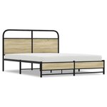vidaXL Cadre de lit en métal sans matelas chêne sonoma 160x200 cm