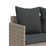 vidaXL Salon de jardin 5 Pièces avec coussins gris clair résine tressée