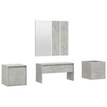 vidaXL Ensemble de meubles de couloir Gris béton Bois d'ingénierie