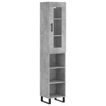 vidaXL Buffet haut Gris béton 34 5x34x180 cm Bois d'ingénierie