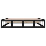 vidaXL Cadre de lit sans matelas noir 200x200 cm bois massif
