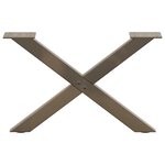 vidaXL Pieds de table basse en forme de X  2 pièces  acier naturel  60 x (30-31) cm
