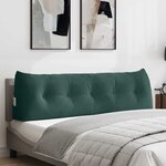 vidaXL Coussin de Dos Vert foncé 160 x 24 x 50 cm Velours