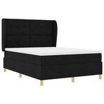 vidaXL Lit à ressorts avec matelas gris foncé 90x190 cm Noir tissu