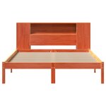 vidaXL Lit bibliothèque sans matelas cire marron 135x190 cm pin massif