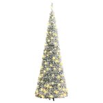 vidaXL Sapin de Noël artificiel escamotable avec neige floquée 150 LED