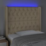 vidaXL Tête de lit à LED Crème 93x16x118/128 cm Tissu