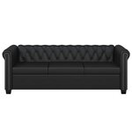 vidaXL Canapé Chesterfield à 2 places et à 3 places noir
