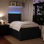 vidaXL Sommier à lattes de lit avec matelas noir 120x190 cm velours