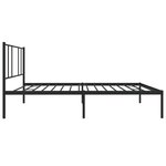 vidaXL Cadre de lit métal avec tête de lit noir 75x190 cm