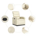 vidaXL Fauteuil inclinable électrique crème similicuir