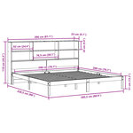 vidaXL Lit bibliothèque sans matelas blanc 200x200 cm bois pin massif