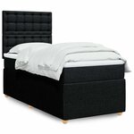 vidaXL Sommier à lattes de lit et matelas Noir 80x200 cm Tissu