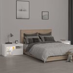 vidaXL Tables de chevet 2 Pièces et lumières LED Blanc 70x36 5x40 cm