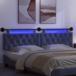 vidaXL Tête de lit suspendue Avec lumière LED Bleu police Velours