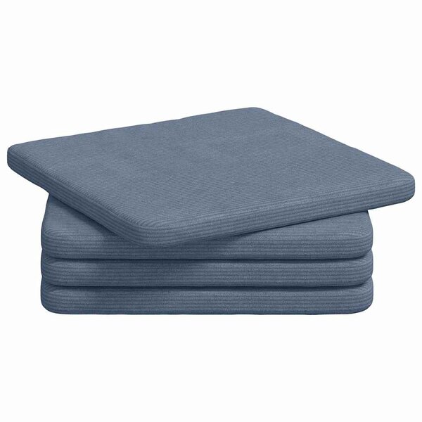 vidaXL Coussins de siège 4 Pièces Bleu 40 x 40 x 3 cm