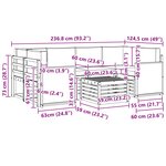 vidaXL Ensemble de canapés d'extérieur 7 pc Naturel et gris clair