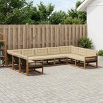 vidaXL Ensemble de canapés d'extérieur 9 Pièces Naturel et Beige