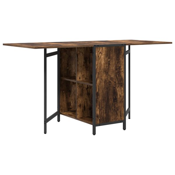 vidaXL Table à dîner 144 x 60 x 75 cm Bois d'ingénierie Chêne fumé