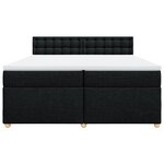 vidaXL Sommier à lattes de lit avec matelas Noir 200x200 cm Tissu