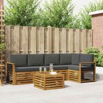 vidaXL Ensemble de canapés d'extérieur 6 pc Naturel et Anthracite