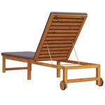 vidaXL Chaise longue avec coussins gris clair en bois massif d'acacia