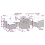 vidaXL Salon de jardin avec coussins 9 Pièces noir résine tressée acacia