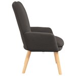 Chaise Relaxante vidaXL Gris Foncé Tissu en Laine Bouclée