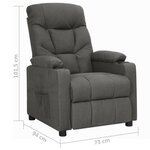 vidaXL Fauteuil inclinable Gris foncé Tissu