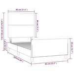 vidaXL Cadre de lit avec tête de lit Gris 80x200 cm Similicuir