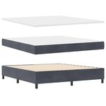 vidaXL Lit à ressorts avec matelas Gris foncé 200 x 180 cm Velours