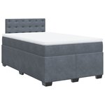 vidaXL Sommier à lattes de lit et matelas gris foncé 120x190cm velours