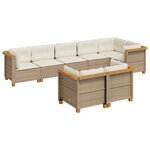 vidaXL Salon de jardin avec coussins 8 Pièces beige résine tressée