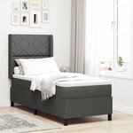 vidaXL Lit ressorts avec matelas - Gris foncé  80x200 cm  en tissu