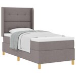 vidaXL Lit à ressorts avec matelas Taupe 90 x 200 cm tissu