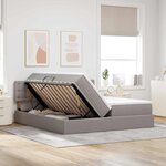 vidaXL Lit de Rangement Taupe 200 x 200 cm Cuir synthétique