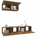 vidaXL Ensemble de meubles TV 3 Pièces Chêne fumé Bois d'ingénierie