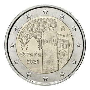 2 euros commémorative Espagne 2021 - Ville historique de Tolède.